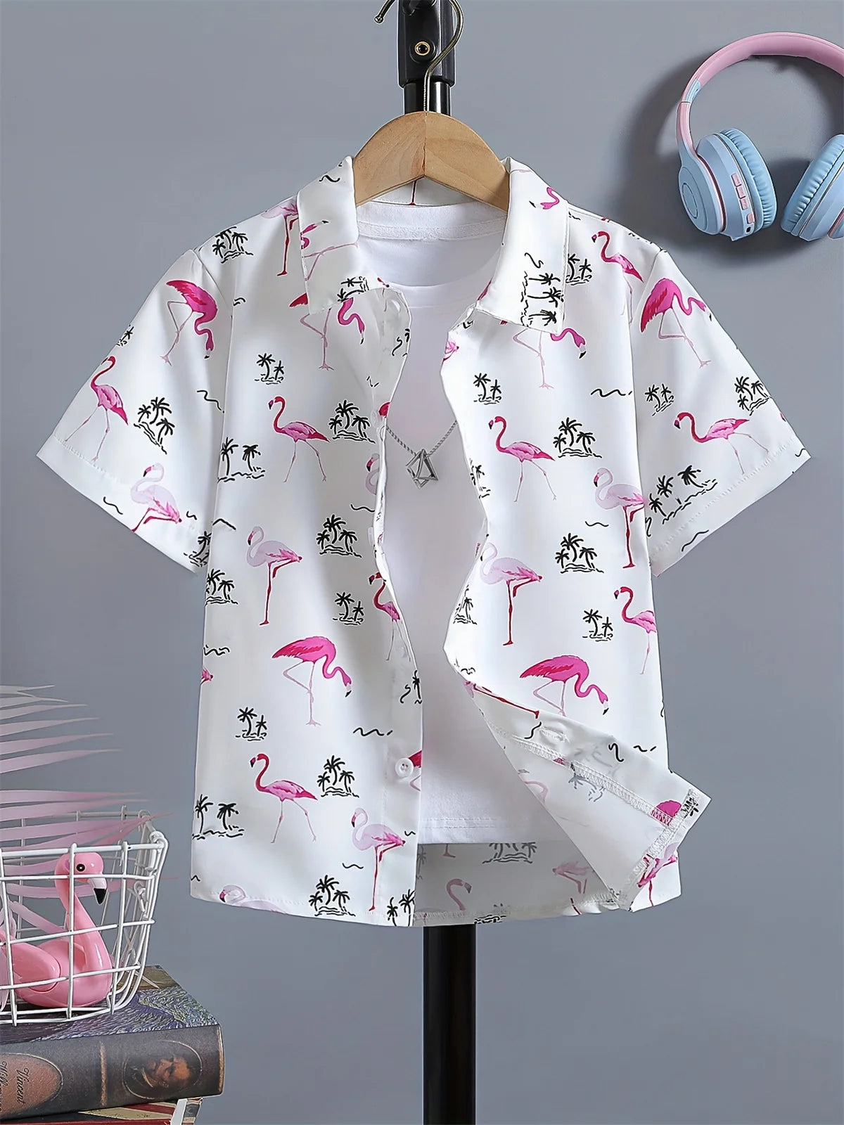 Boy's Soccer Pattern Hawaii Shirt Short Sleeve Casual Comfy Button up Loose Tops Breathable Blouses Summer Holiday Shirt for Boy