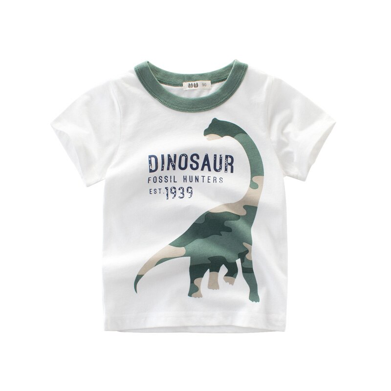 2020 Summer Boys T Shirts Clothing Short Sleeve 100% Cotton Dinosaur Cartoon Children T Shirts Girls 2-8Y High Quality Kids Tees