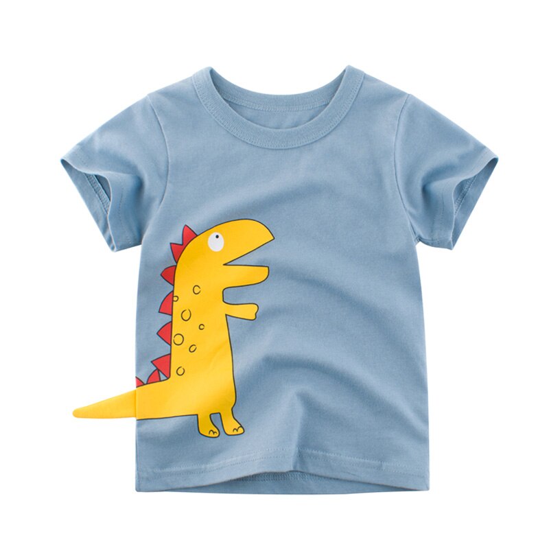 2020 Summer Boys T Shirts Clothing Short Sleeve 100% Cotton Dinosaur Cartoon Children T Shirts Girls 2-8Y High Quality Kids Tees