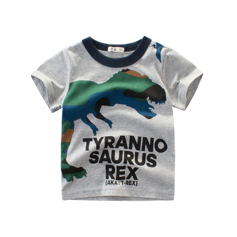 2020 Summer Boys T Shirts Clothing Short Sleeve 100% Cotton Dinosaur Cartoon Children T Shirts Girls 2-8Y High Quality Kids Tees