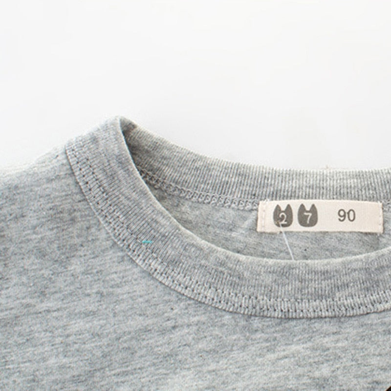 2-10Y Cartoon Print Baby Boys T Shirt for Summer Infant Boy Excavator T-Shirts Short Sleeves Kids Clothes Toddler Cotton Tops